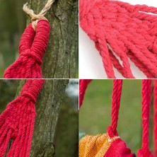 Lokiboo Kanvas Çantalı Hamak Çubuklu Kırmızı Çizgiler 190 x 80 cm