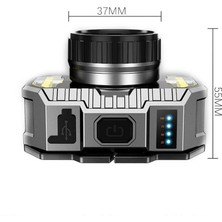 Lokiboo Peakstar PS-010 800 Lümen Zoomlu Şarj Göstergeli Cob LED Usb'li Şarjlı Kafa Lambası