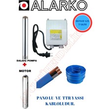Alarko 4sdm 2/16 1hp Alarko Monofaze 15 mt Kablolu ve Panolu  Takım Dalgıç Pompa