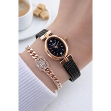 Tom Jones Vintage Küçük Kasa 2 Yıl Garantili 3 Atm Suya Dayanıklı Kadın Kol Saati+Bileklik BJ.2494.5