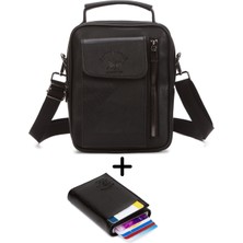 Newish Polo Erkek Mekanizmalı Cüzdan ve Deri Kapaklı Omuz El Çantası (17X22CM) - NEWPOLO337