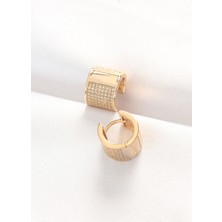 Lokiboo Pirinç Gold Renk Taşlı Minimal Küpe - TJ-BKP8890