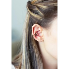 By Barun Siyah Üç Sıra Taşlı Dikdörtgen Model 925 Ayar Gümüş Küpe