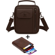 Newish Polo Erkek Mekanizmalı Cüzdan ve Deri Kapaklı Omuz El Çantası (17X22CM) - NEWPOLO337