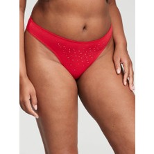 Victoria's Secret Dantel Detaylı Pamuk Derin Bacak Kesim Tanga Külot