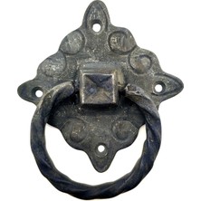 Lokiboo Antika Tarz Dekoratif Pirinç Mobilya Kulbu, Kapı Kilit Halkası - 94X97 Mm, Büyük, Oksit