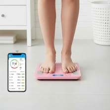 Özbience Pembe Bluetooth Akıllı Tartı, Yağ, Kas, Bmı Ölçüm Vücut Analiz Baskülü