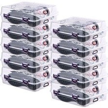 10'lu Hava Alma Özellikli Şeffaf Bot Ayakkabı Saklama Kutusu