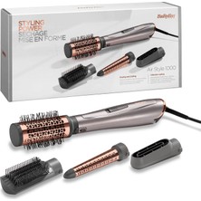 BaByliss Air Styler 1000W 200 Derece İyon Etkili 4 Başlıklı Hava Üflemeli Saç Şekillendirici Seti Gri AS136E
