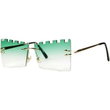 Optic Plus Çerçevesiz El Yapımı Bizote Camlı Özel Kesim Güneş Gözlüğü Model 7011 Yeşil