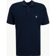 Fabrika Düz Lacivert Erkek Polo T-Shirt F5SM-TST 2779 N
