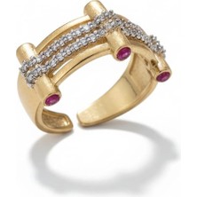 Diva Viva - Modernist Pink Point Ayarlanabilir Yüzük (KOD-426)