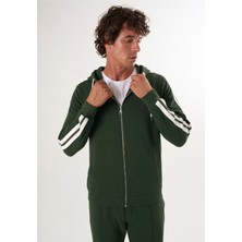 Felix Hardy Tam Fermuarlı Kapüşonlu Sweatshirt - Yeşil