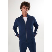 Felix Hardy Yüksek Yaka Tam Fermuarlı Sweatshirt - Lacivert