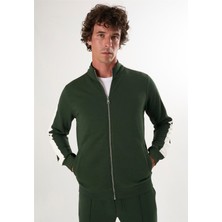 Felix Hardy Yüksek Yaka Tam Fermuarlı Sweatshirt - Yeşil