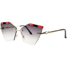 Optic Plus Çerçevesiz El Yapımı Bizote Camlı Özel Kesim Kolu Işlemeli Güneş Gözlüğü Model 7012 Füme