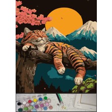 Moranka Sayılarla Boyama Tuval Seti Fırça Boya Dahil (Çıtalı) 40X50 cm -Mutlu Pati