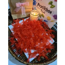 Pratikbox Mini Fiyonk / Tül 1cm'lik / Hediyelik / Süsleme / Kırmızı Renk / 50 Adet