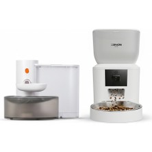 Xenon Smart Akıllı Kedi Besleme Seti Kameralı Wi-Fi Mama Kabı (Çelik Kase, Sesli) + 3l Şarjlı Kablosuz Otomatik Su Pınarı (X8604-H310)