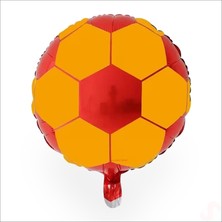 Süsle Bebek ve Parti Sarı Kırmızı Futbol Topu Folyo Balon - 45 cm