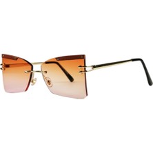 Optic Plus Çerçevesiz El Yapımı Bizote Camlı Özel Kesim Güneş Gözlüğü Model 7022 Kahverengi