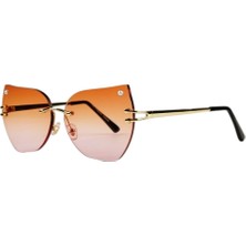 Optic Plus Çerçevesiz El Yapımı Bizote Camlı Özel Kesim Güneş Gözlüğü Model 7023 Kahverengi