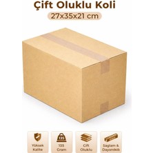 Dp Home Boş Karton Koli 27X35X21CM Orta Boy 10 Adet Koli, Çeyiz, Taşınma Kolisi, Çift Oluklu Koli