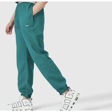 Nike Solo Swoosh Fleece Pant Pamuklu Bol Kesim Yüksek Bel Kadın Eşofman Altı Yeşil