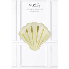 Pekshop Retro Krem Midye Deniz Kabuğu Folyo Balon