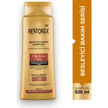 Restorex 7 Besleyici Yağ ile Parlaklık ve Yumuşaklık Veren Besleyici Bakım Şampuanı 500 ml, Bitki Özlü ve Paraben İçermez