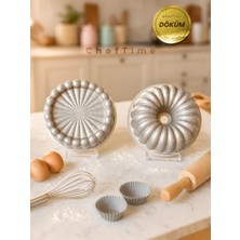 ChefTime 2'li Gri Dilimli&tart Kek Kalıbı