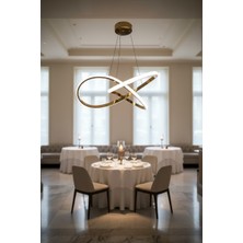 Esa Gaming Hayal Büyük Boy Gold x Form LED Avize | 42 cm En – 60 cm Uzunluk | 3 Renk Işık | 24W