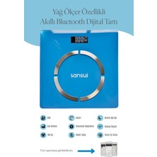 Özbience Akıllı Bluetooth Dijital Tartı Mavi, Sağlıklı ve Şık Ölçüm Cihazı