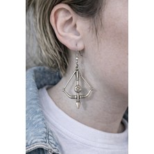 Herşey Nota Iron Arrow – Ok & Yay Figürlü Gümüş Renk Küpe