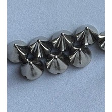 Boncukcu Abla 10 mm Gümüş Drop Delikli Dikme Gotik Giyim Zımba 25 Adet Şık ve Modern Görünüm Sunar