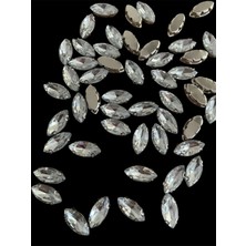 Boncukcu Abla 7 x 15 mm Mekik Kristal Dikme Kasalı Taş 100 Adet Uzun Süreli Kullanım İçin İdeal Seçim