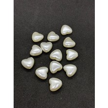 Krem Renk Kalp Inci Boncuk 1 mm , Kalp Inci Dikme ( 45 gr - 100 Adet ) B:40