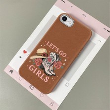 HONTINGA iPhone 7 ile Uyumlu Kılıfı Deri Dokusu Anti Düşme Yumuşak Silikon Telefon Kılıfı Şık Desen K7-3082