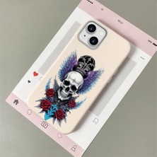 HONTINGA iPhone 15 ile Uyumlu Kılıfı Deri Dokusu Anti Düşme Yumuşak Silikon Telefon Kılıfı Sanatsal Desen K7-3081