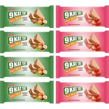 Ülker 9 Kat Gofret 114 gr Çilekli ve Fındıklı 8 Li Karma Paket