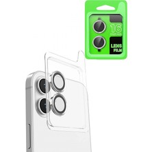 Marsilyan iPhone 16 Raze Metal Kamera Lens - Beyaz