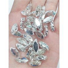 9*18 mm Mekik Kristal Dikme Kasalı Taş (50 Adet)