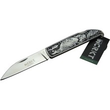 Lokiboo Crkt Cr 0102 Kamp Çakı 20 cm - Balık Desenli Metal Sap, Kılıflı, Kutulu