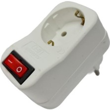 Özbience Priz, Akım Korumalı, Anahtarlı, Beyaz, 3500W, 16A, Güçlü ve Güvenli