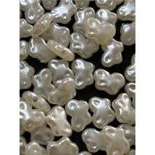 Sedefli Beyaz Minik Kelebek Figürlü Çift Taraflı Delikli Inci (200 Adet) B:16