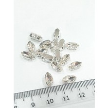 Boncukcu Abla 5*10 mm Mekik Kristal Dikme Kasalı Taş 100 Adet Parlak ve Dayanıklı Takı Aksesuarları İçin