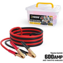 SGS2165 600 Amper Akü Takviye Kablosu 2.3mt Çantalı 12V Profesyonel Araç Takviye Seti