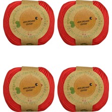 Organickid Organik Pamuk El Örgü İpi Kırmızı - Havana - 4'lü Paket