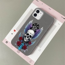 HONTINGA iPhone 12 ile Uyumlu Kılıfı Deri Dokusu Anti Düşme Yumuşak Silikon Telefon Kılıfı Sanatsal Desen K7-3081