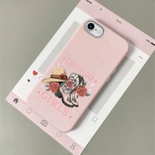 HONTINGA iPhone 7 ile Uyumlu Kılıfı Deri Dokusu Anti Düşme Yumuşak Silikon Telefon Kılıfı Şık Desen K7-3082